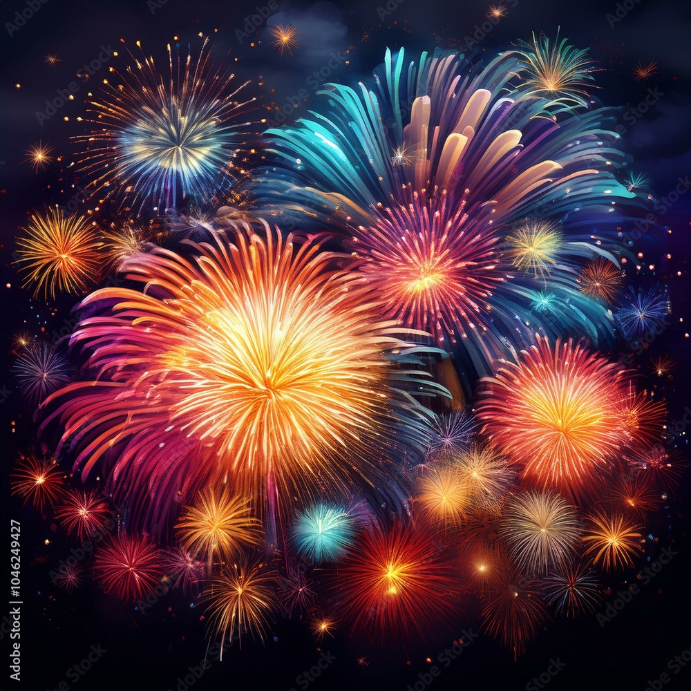 Fototapeta premium Fireworks Background 