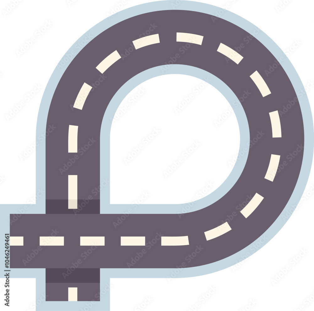 Winding road leading to a u turn on a highway Winding road leading to a u turn on a highway