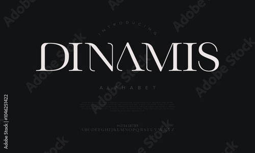 Dinamis typography beauty fashion elegant minimalist serif italic fonts decorative wedding vintage retro logos. Minimal luxury font alphabet logo. Vector illustration photo