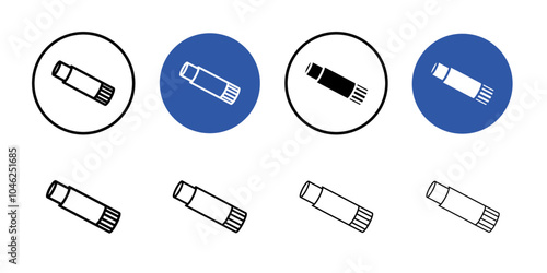 Glue icon Black line art vector logo set