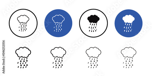 Hail icon Black line art vector logo set