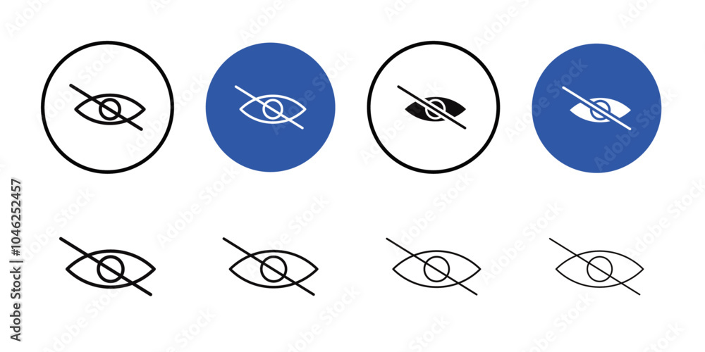 Hide icon Black line art vector logo set Hide icon Black line art vector logo set