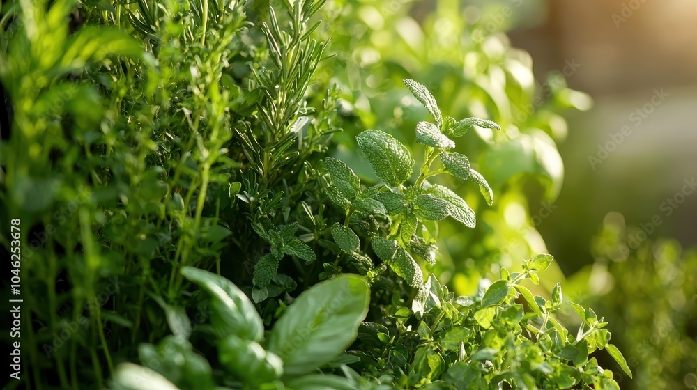 Fresh Herbs Being Harvested in Kitchen Garden Fresh Herbs Being Harvested in Kitchen Garden