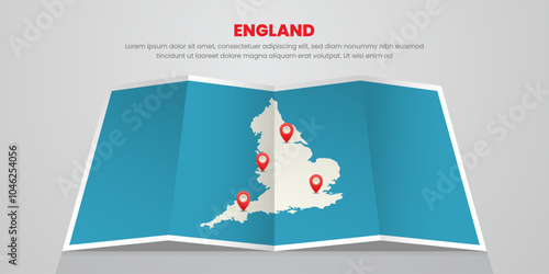 england map travel with pin tag location design Illustration