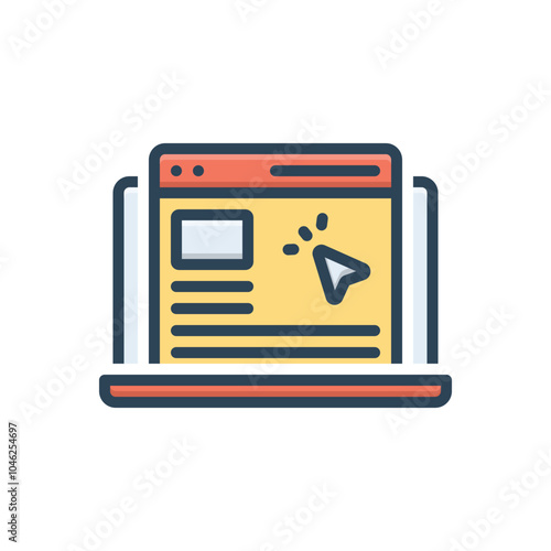 Color illustration icon for online