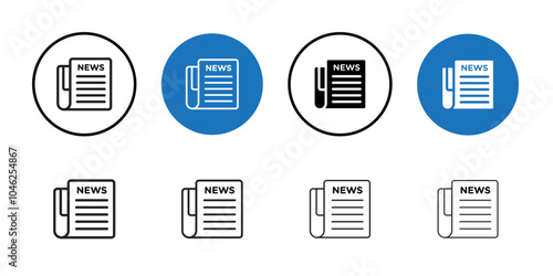 Newsletter icon Black line art vector logo set