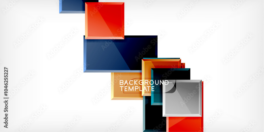 Obraz premium Square shape color abstract geometry. Vector Illustration For Wallpaper, Banner, Background, Card, Book Illustration, landing page