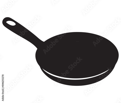 Pan silhouette icon. Frying pan silhouette vector illustration