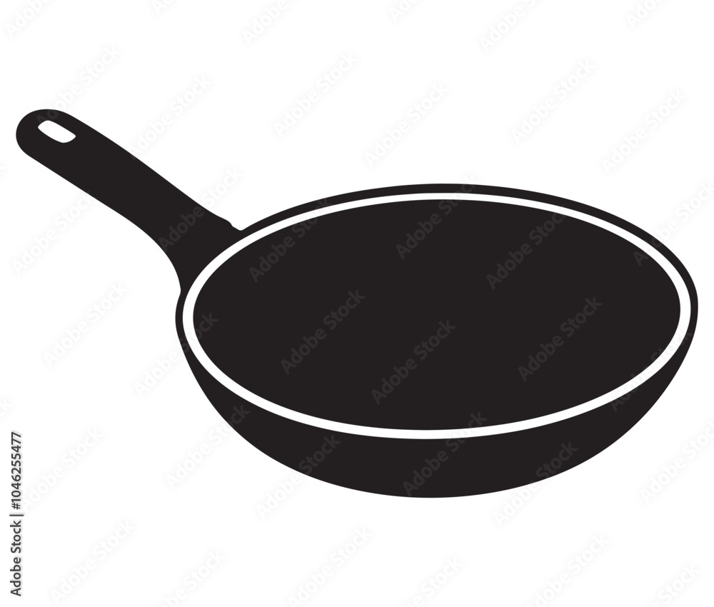 Pan silhouette icon. Frying pan silhouette vector illustration Pan silhouette icon. Frying pan silhouette vector illustration