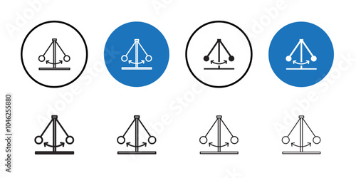 Physics icon Black line art vector logo set