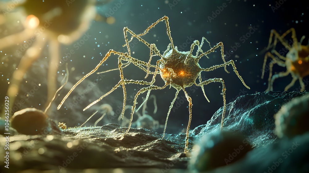 Close-up Microscopic Biological Illustration Close-up Microscopic Biological Illustration