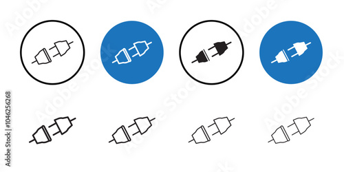 Plugin icon Black line art vector logo set