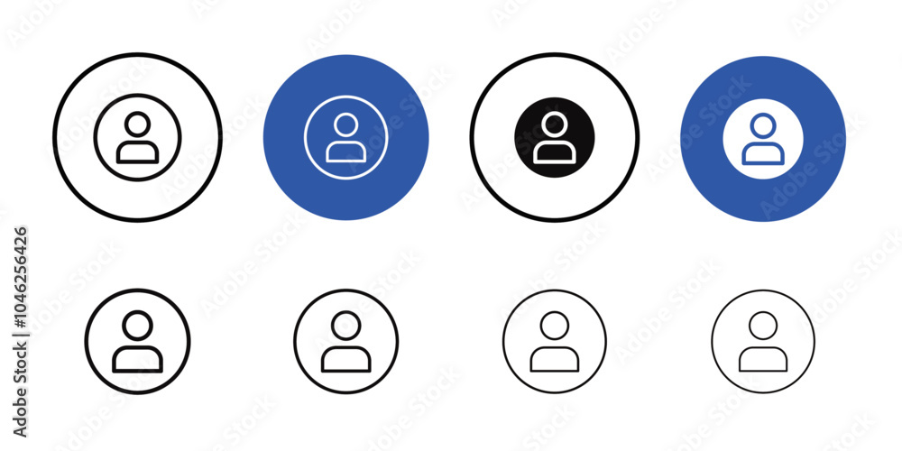 Profile icon Black line art vector logo set Profile icon Black line art vector logo set