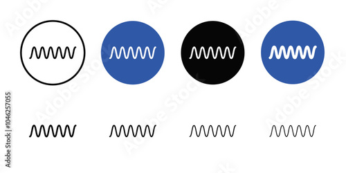 Sound wave icon Black line art vector logo set