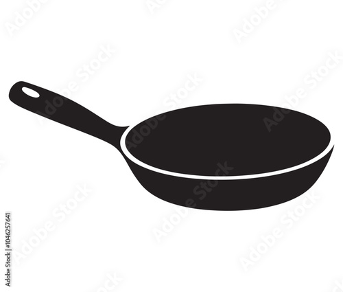 Pan silhouette icon. Frying pan silhouette vector illustration