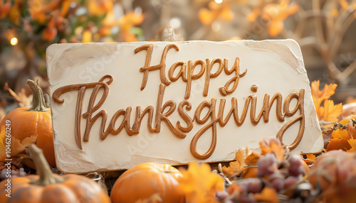  Happy Thanksgiving sign on a dessert table