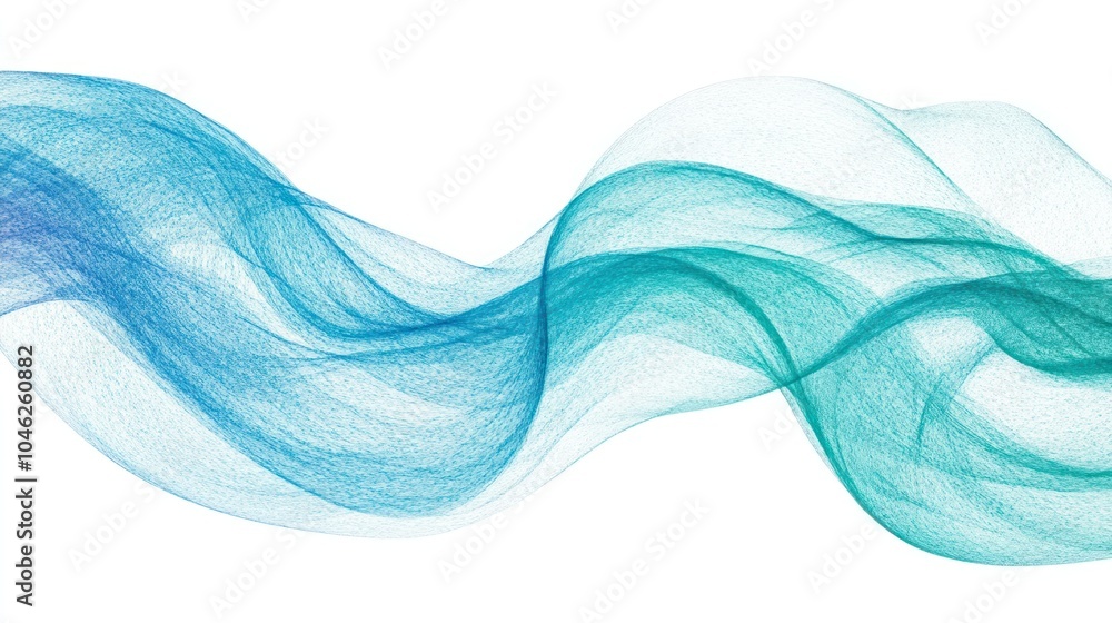custom made wallpaper toronto digitalAbstract flowing waves in blue and teal, conveying movement and fluidity.