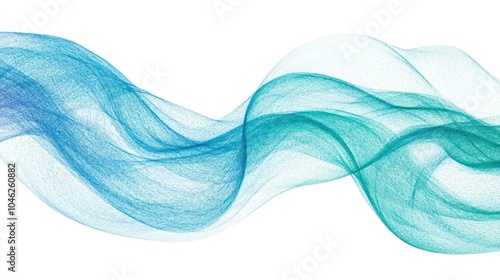Wallpaper Mural Abstract flowing waves in blue and teal, conveying movement and fluidity. Torontodigital.ca
