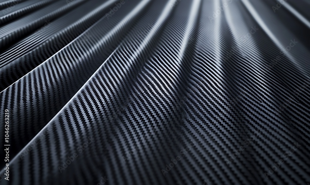 A close-up view of textured carbon fiber material with wavy patterns. A close-up view of textured carbon fiber material with wavy patterns.