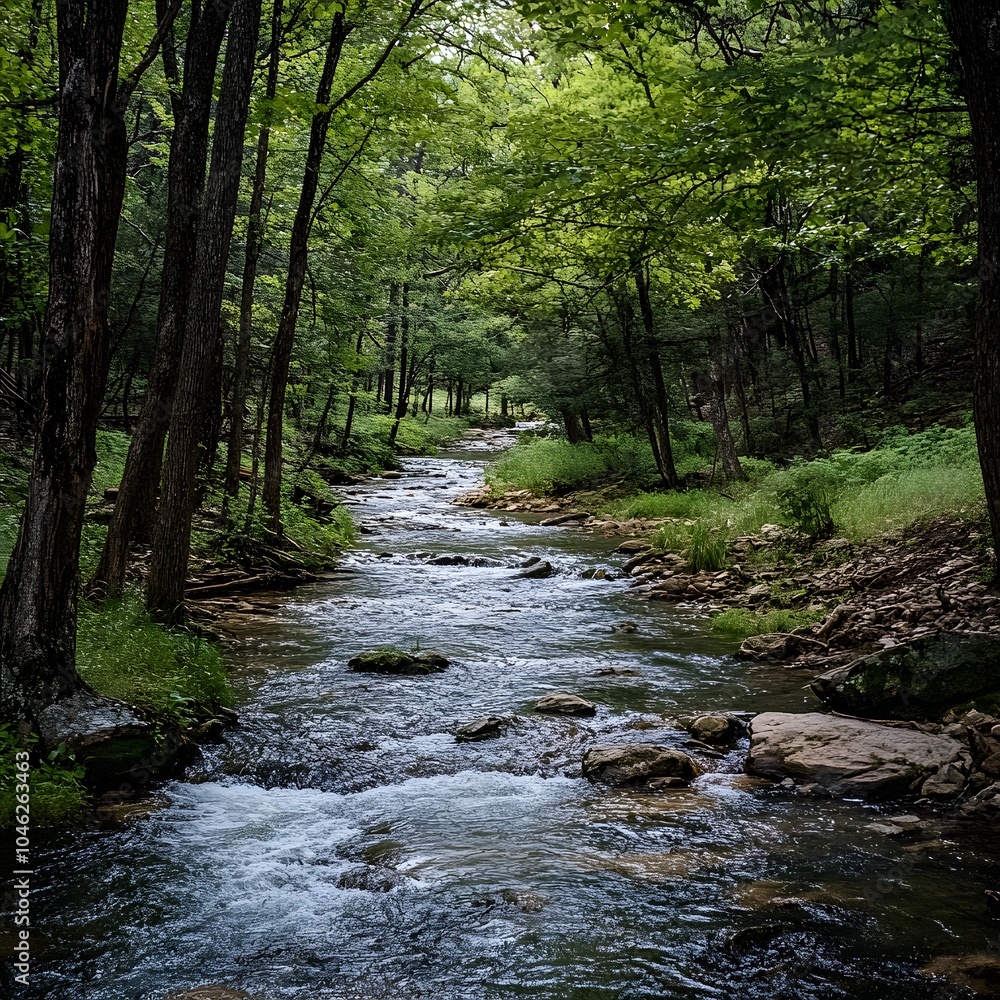 A slow-flowing river amidst trees makes me feel a sense of tranquility in nature. A slow-flowing river amidst trees makes me feel a sense of tranquility in nature.