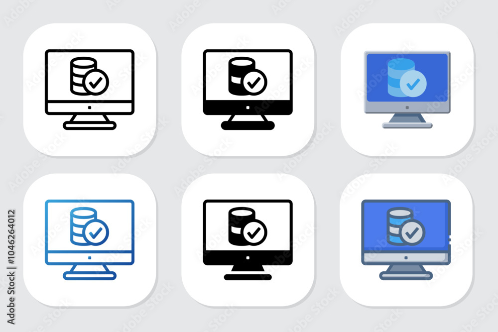 database icons with various design styles database icons with various design styles