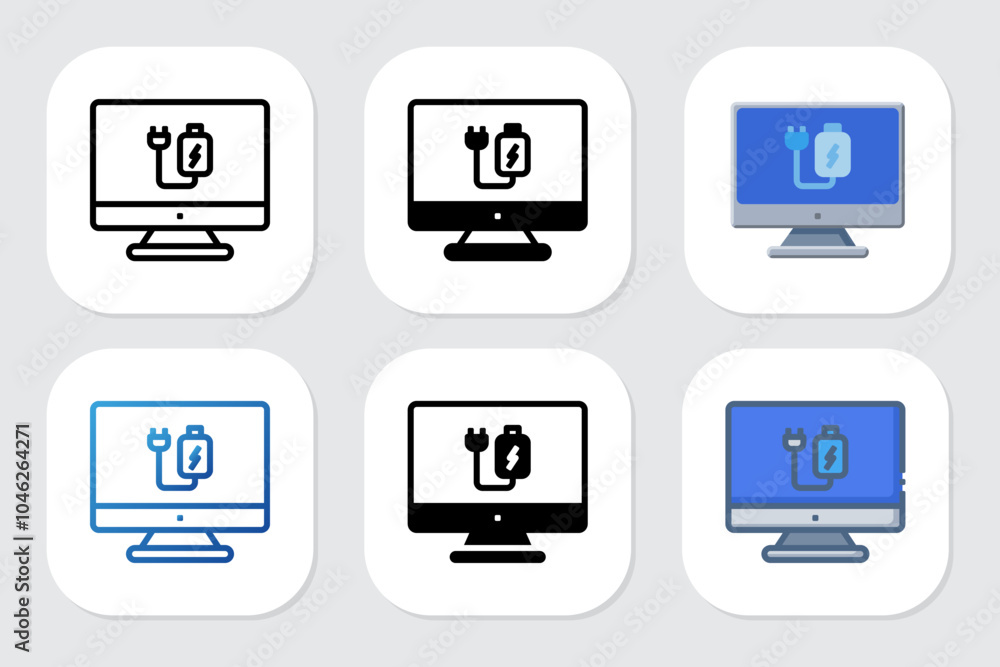 charger icons with various design styles charger icons with various design styles