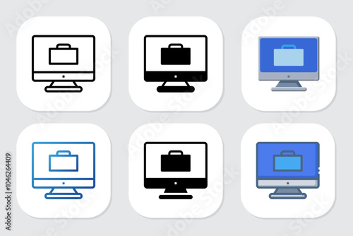 briefcase icons with various design styles