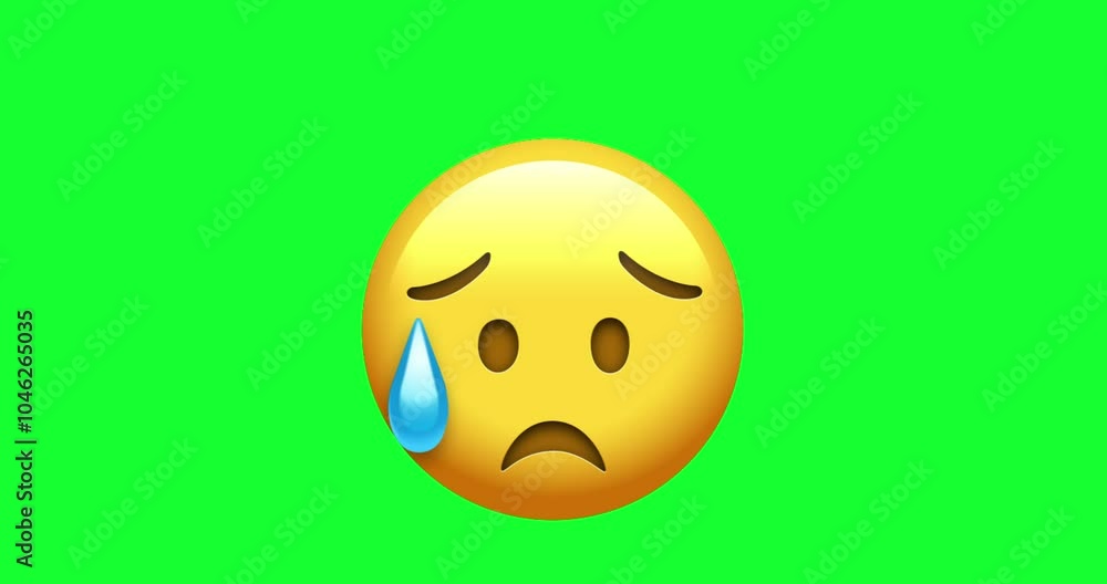 Sad Face Emoji, 4K, Alpha Channel, Loop Animation Sad Face Emoji, 4K, Alpha Channel, Loop Animation