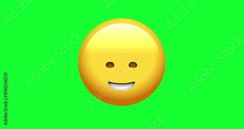 Beaming Face with Big Eyes Emoji, 4K, Alpha Channel, Loop Animation