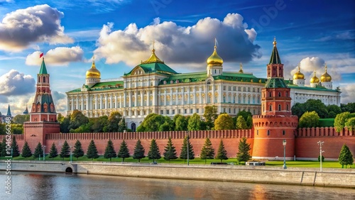 Stunning view of the Grand Kremlin Palace in Moscow, Russia