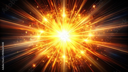 A stunning explosion of light against a dark background, light, explosion, burst, flare, glowing, vivid, radiant