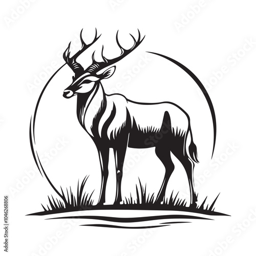 Bongo Animal Vector Images Illustration of Bongo Animal Isolated on White Background for Wildlife Lovers