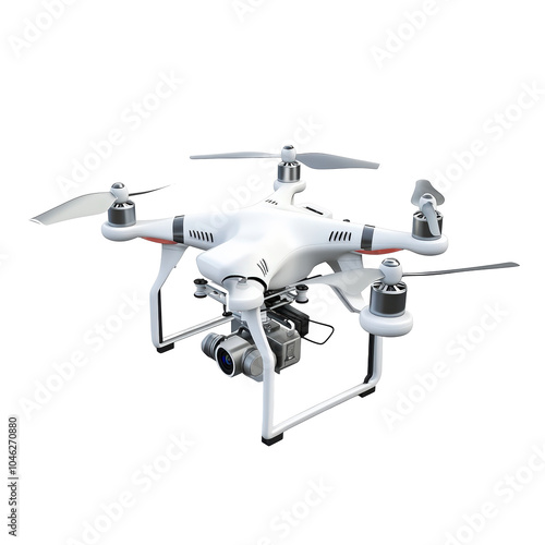 3D View of a Drone with Detailed Propellers