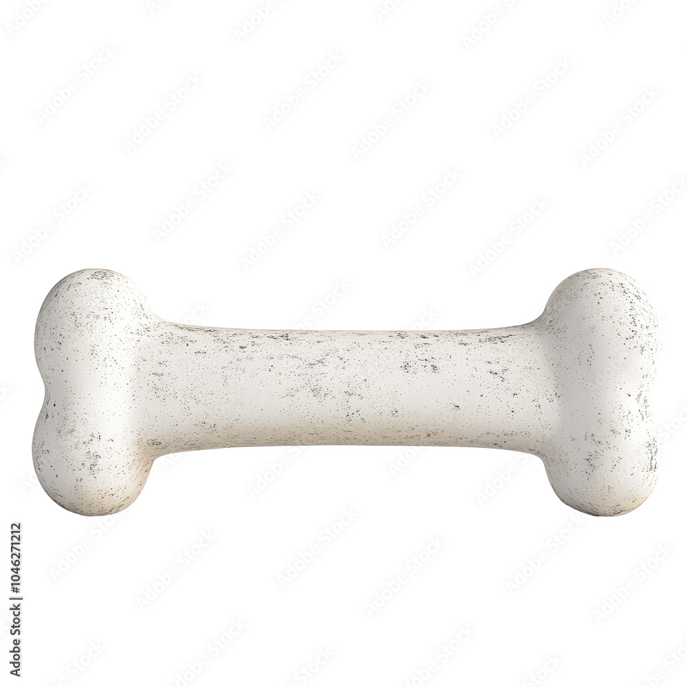 Realistic 3D Dog Bone with Detailed Texture on White Background Realistic 3D Dog Bone with Detailed Texture on White Background