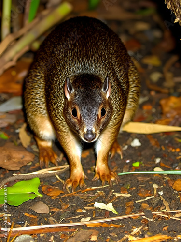 Common Agouti photographed at Cupido & Refugio Farm, in Linhares, Espirito Santo, Southeast of Brazil. Atlantic Forest Biome. Picture made in 2013. photo