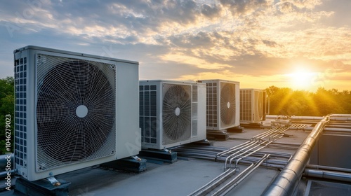 Air Handling Unit for Central Cooling System on Mall Roof