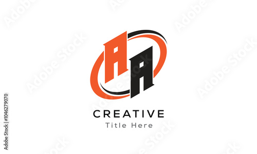 AA creative letter logo with circle area. Initial letter AA linked circle uppercase monogram logo. AA initial letter logo vector design.