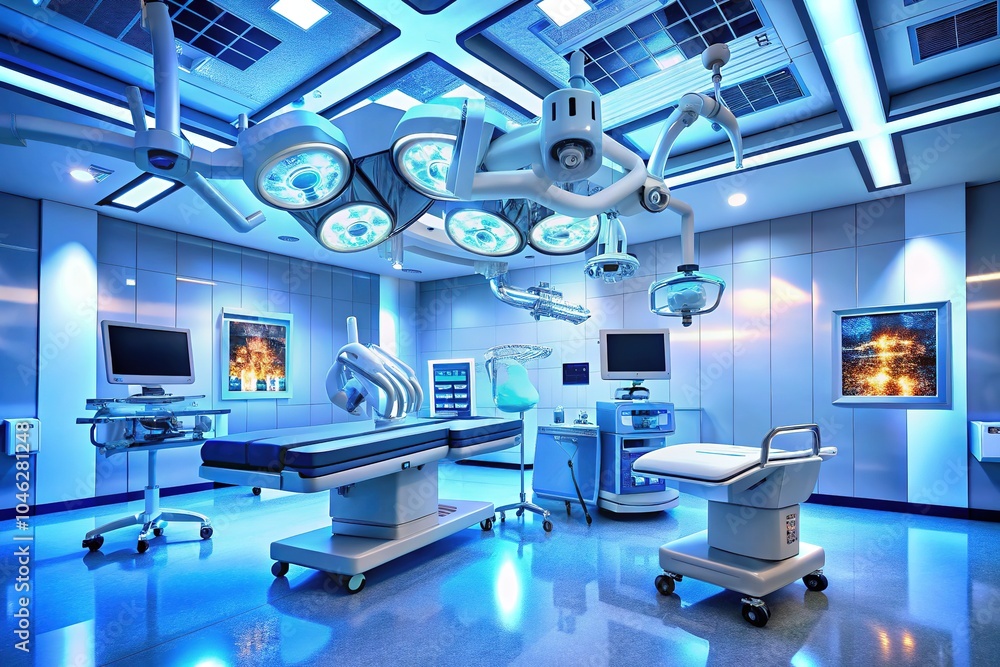 In a state-of-the-art operating room, advanced robotic arms utilize cutting-edge imaging technology for precision during intricate surgeries, elevating patient safety and enhancing surgical outcomes. In a state-of-the-art operating room, advanced robotic arms utilize cutting-edge imaging technology for precision during intricate surgeries, elevating patient safety and enhancing surgical outcomes.