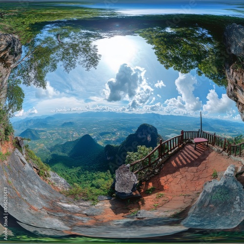 A 360-degree view of Phu Tubberk Mountain in Thailand, perfect for experiencing on a virtual reality headset. photo