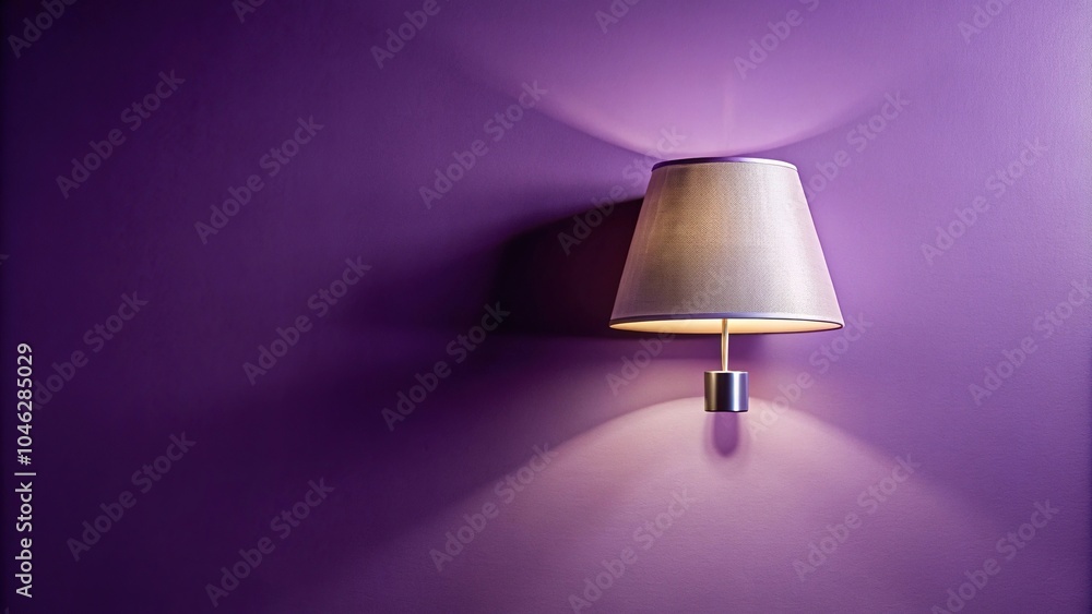 Stylish isolated light shade on purple wall Stylish isolated light shade on purple wall