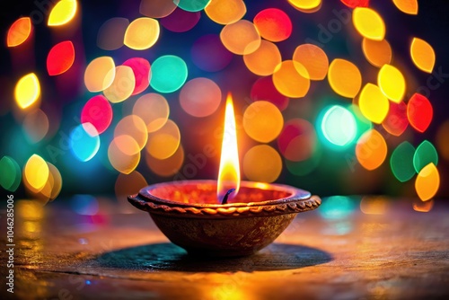 Selective focus reveals Diwali's dazzling candlelight bokeh.