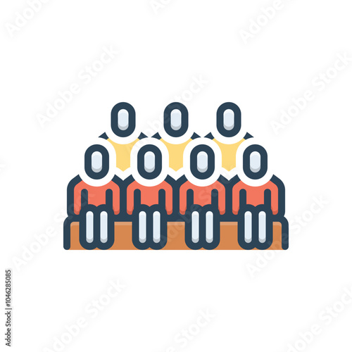 Color illustration icon for audience