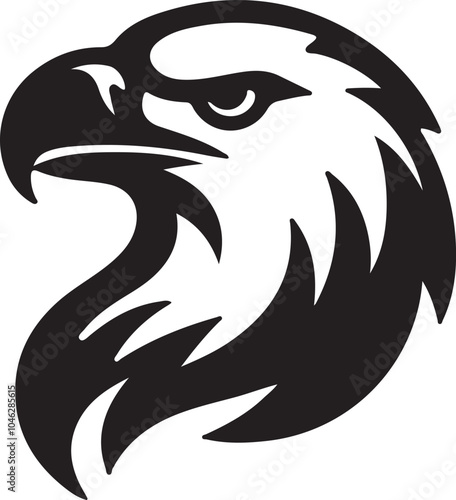 Majestic Eagle Head Silhouette Vector Illustration for Clean Design Projects