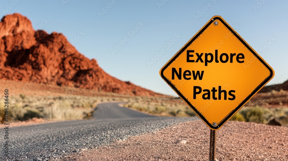 Explore New Paths: Desert Road Sign Adventure Explore New Paths: Desert Road Sign Adventure
