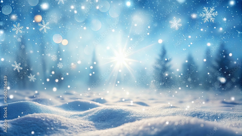 A serene winter scene with a sunlit snow-covered field, soft light filtering through a snowy forest, and snowflakes falling gracefully in the air. A serene winter scene with a sunlit snow-covered field, soft light filtering through a snowy forest, and snowflakes falling gracefully in the air.