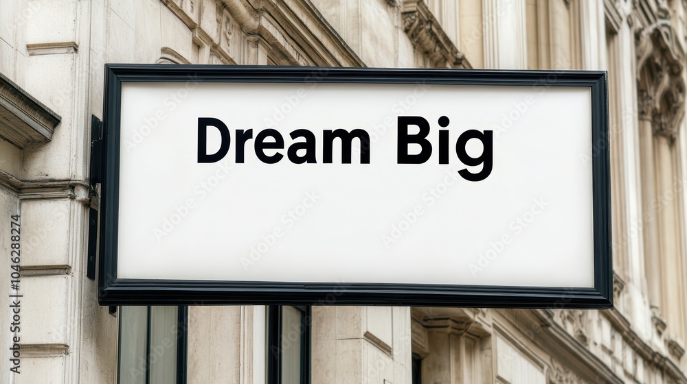 Dream Big Billboard: Motivational Sign in City Setting Dream Big Billboard: Motivational Sign in City Setting