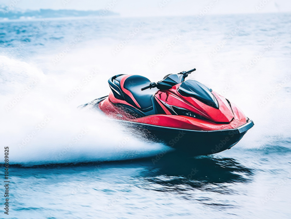 Fototapeta premium Red and black jet ski