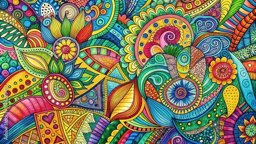 Wallpaper Mural Unique hand-drawn abstract shapes and doodles form a playful background that enhances creativity, making it an ideal choice for diverse design projects and artistic endeavors. Torontodigital.ca