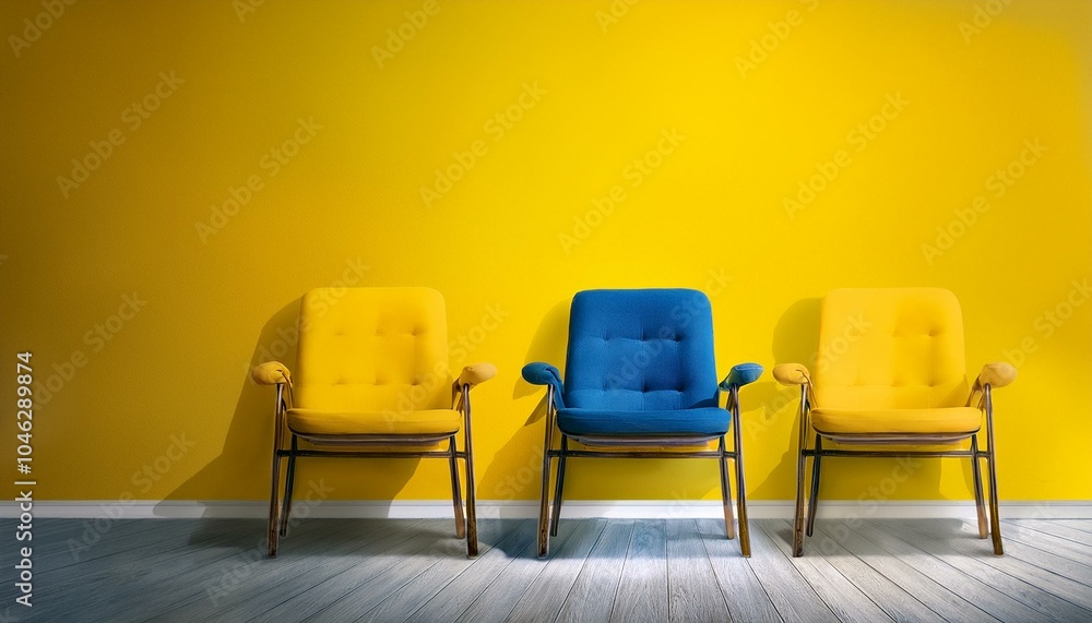 Obraz premium The yellow background creates a sense of warmth and comfort. 