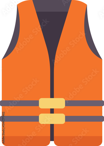 Orange life vest jacket for ensuring safety on water, providing buoyancy and reducing risk of drowning